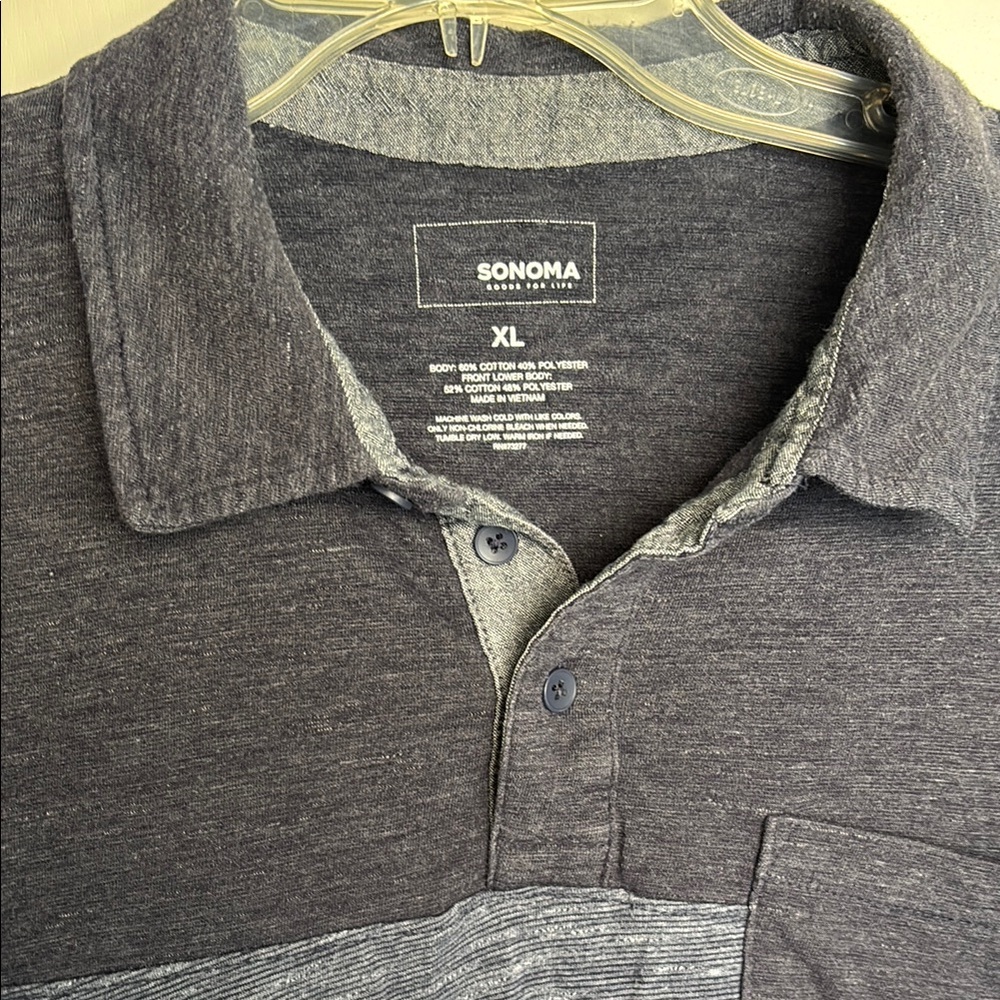 Sonoma Men's Navy Polo Shirt - Picture 4 of 6